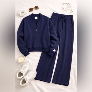 Aerie OFFLINE Coffee Run Drawstring Trouser and Zip-up hoodie. NWOT.